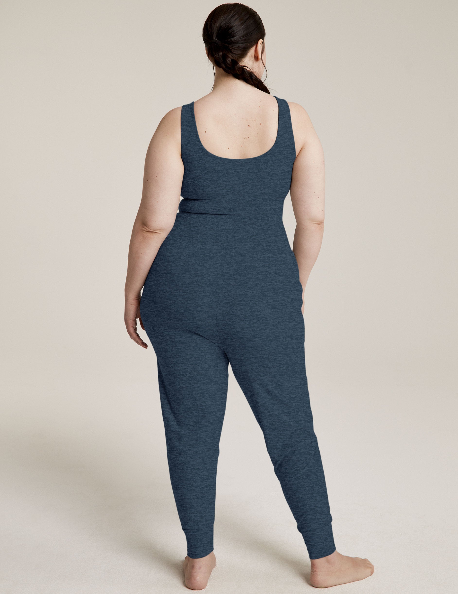 blue maternity jumpsuit
